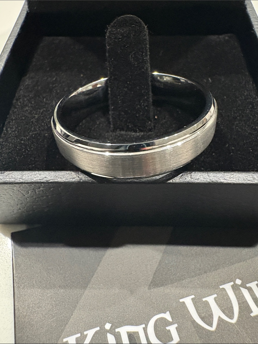 Men's Brushed Silver Tungsten Ring - Sleek Modern Band